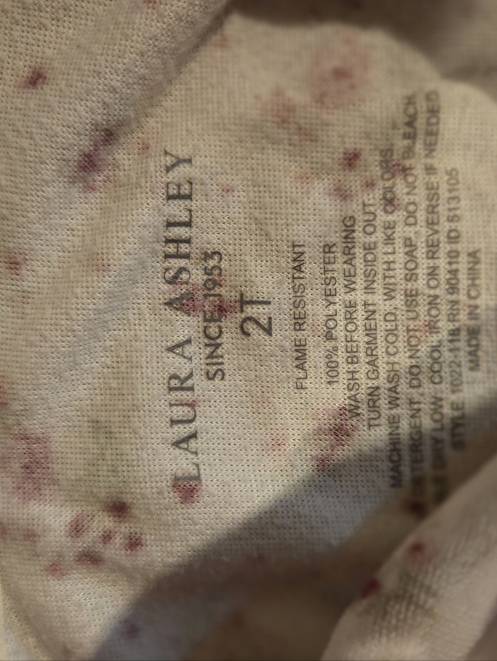 LAURA ASHLEY Cottage Core Pajama Set With Roses - Picture 2 of 2